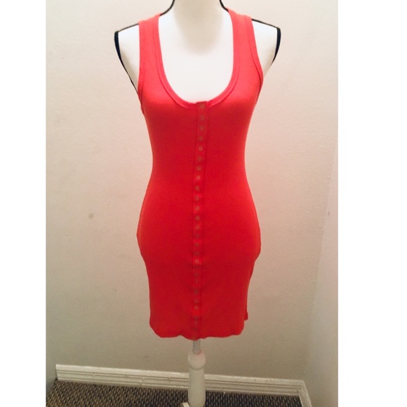 Sexy Coral Red Sleeveless Mini Dress NEW - Picture 3 of 8